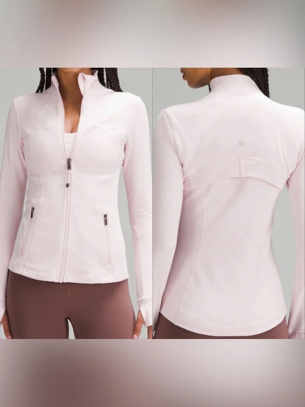 lululemon pale light pink zip up athletic jacket